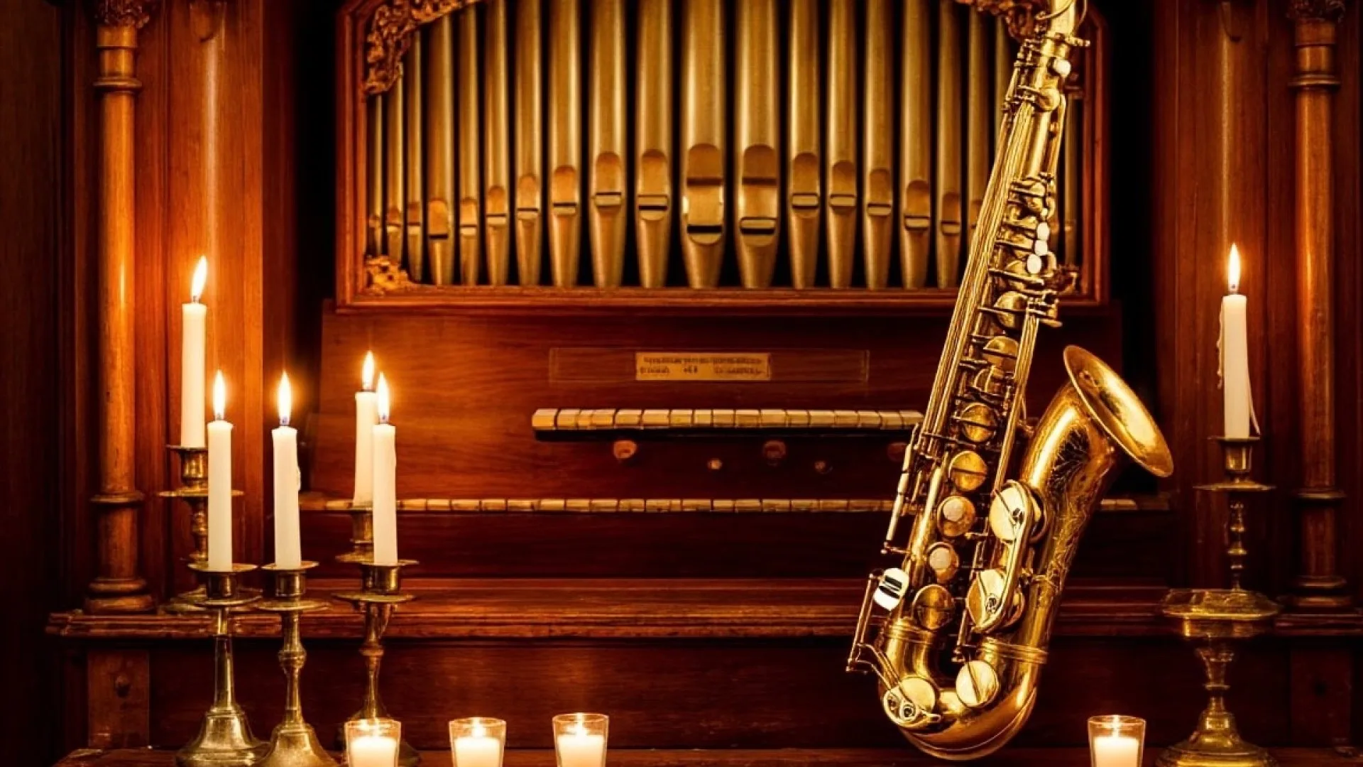 Орган и саксофон при свечах