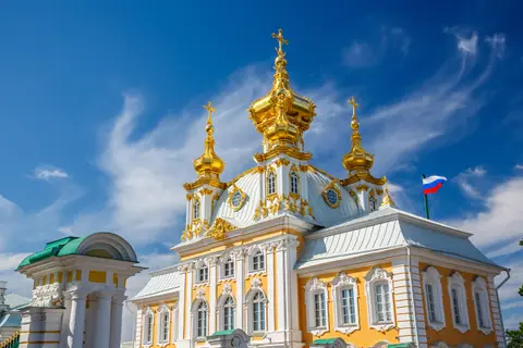 Петергоф на метеоре — Гроты, Екатерининский корпус и Нижний парк